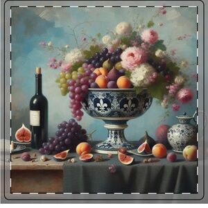 Coaster Chic Floral and Fruit Still Life Art Print